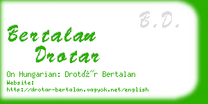 bertalan drotar business card